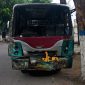 Body Bus Cendana yang Ringsek setelah Menubruk Bus Restu di Madiun