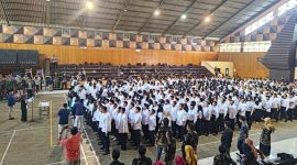 Pelantikan 516 PPS untuk Pilkada Tahun 2024 di Gedung Gasibu Pacitan.