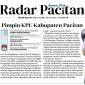 Kliping koran dari Radar Madiun yang memberitakan mengenai terpilihnya saya sebagai ketua KPU Pacitan.