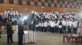 Suasana pelantikan PPS se-Kabupaten Pacitan yang dipusatkan di Gedung Gasibu.
