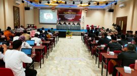 Suasana rapat pleno terbuka penetapan DPT Pemilu Tahun 2024 tingkat Kabupaten Pacitan.