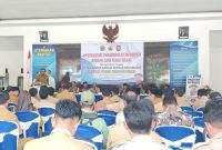 Pengukuhan Linmas pemberantas rokok ilegal di Kecamatan Bandar. (Foto:Istimewa).