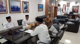 Koordinasi dengan Bupati Pacitan sebagai persiapan menyambut estafet Kirab Pemilu Tahun 2024 di Kabupaten Pacitan, dari KPU Ponorogo.