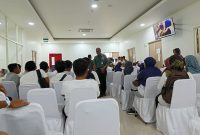 Suasana antrean tes kesehatan di RS Tk III Brawijaya TNI AD Surabaya.